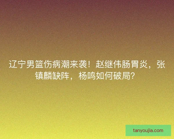 辽宁男篮伤病潮来袭!赵继伟肠胃炎,张镇麟缺阵,杨鸣如何破局? 辽宁男篮伤病潮来袭!赵继伟肠胃炎,张镇麟缺阵,杨鸣如何破局?