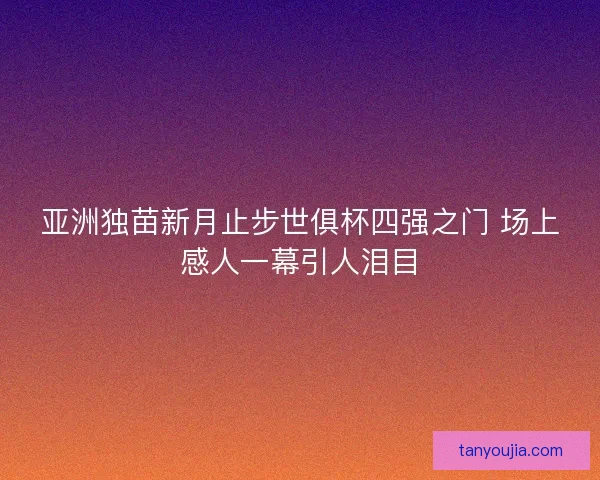 亚洲独苗新月止步世俱杯四强之门 场上感人一幕引人泪目 亚洲独苗新月止步世俱杯四强之门 场上感人一幕引人泪目