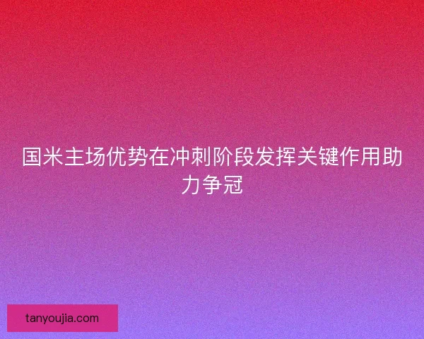 国米主场优势在冲刺阶段发挥关键作用助力争冠 国米主场优势在冲刺阶段发挥关键作用助力争冠