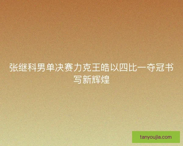 张继科男单决赛力克王皓以四比一夺冠书写新辉煌
