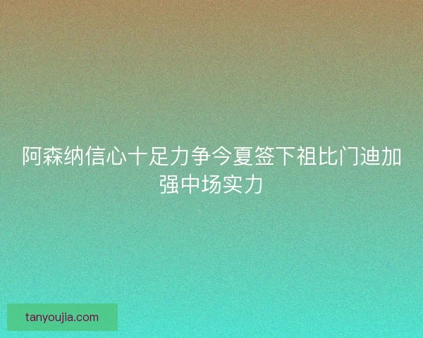 阿森纳信心十足力争今夏签下祖比门迪加强中场实力