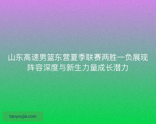 山东高速男篮东营夏季联赛两胜一负展现阵容深度与新生力量成长潜力 山东高速男篮东营夏季联赛两胜一负展现阵容深度与新生力量成长潜力